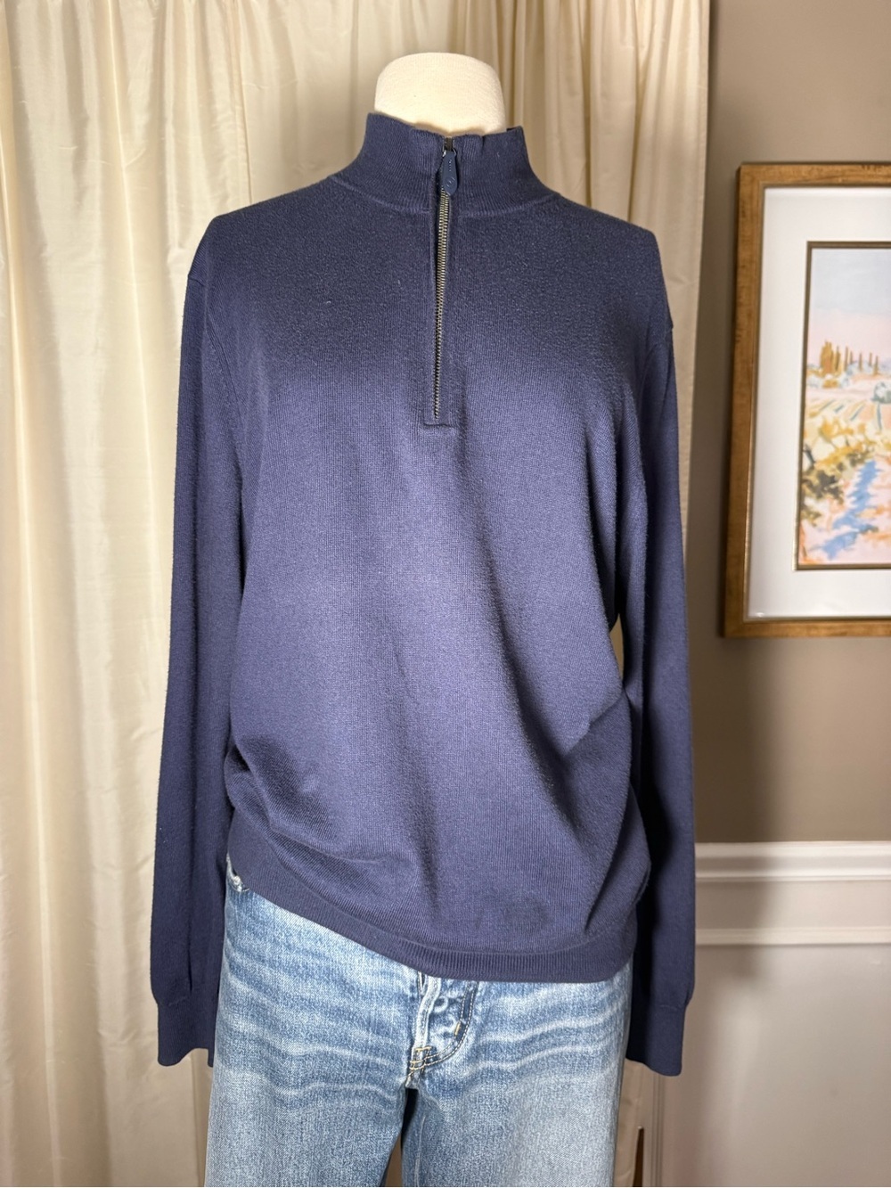 Men’s Vineyard Vines Cotton/Cashmere Quarter Zip- M